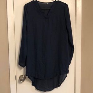 Blue sheer blouse size XL